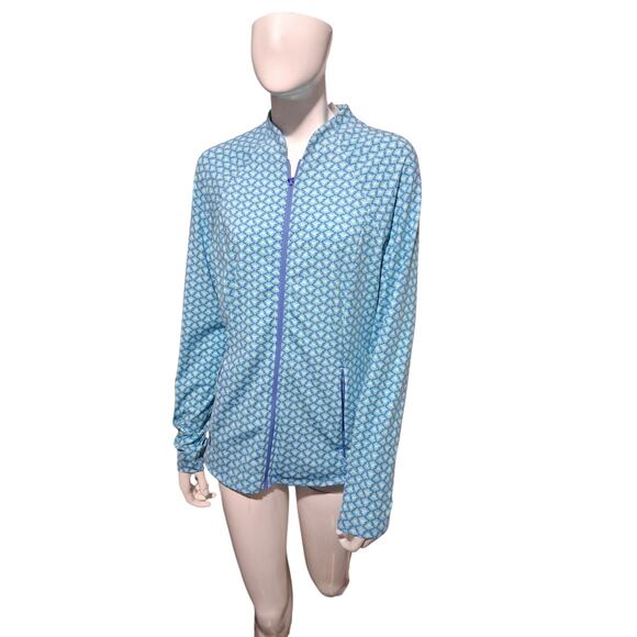 Sigrid Olsen Golf Tennis Active Geometric Zip Jacket UPF 50 Women's size Medium - Picture 4 of 11